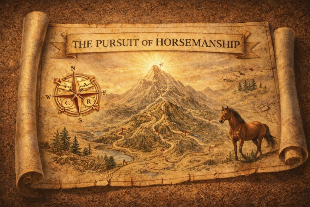 A map of The Pursuit of horsemanship and an invitation to chose your own horse adventure